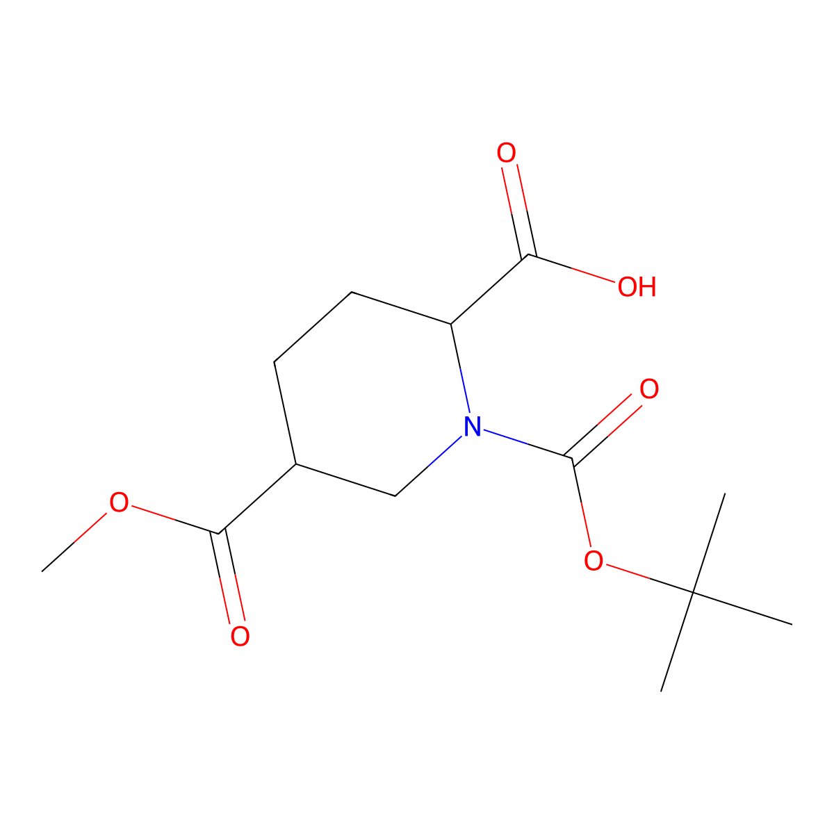 1-(tert-Butoxycarbonyl)-5-(methoxycarbonyl)piperidine-2-carboxylic acid molecular structure, CAS 1416371-93-1