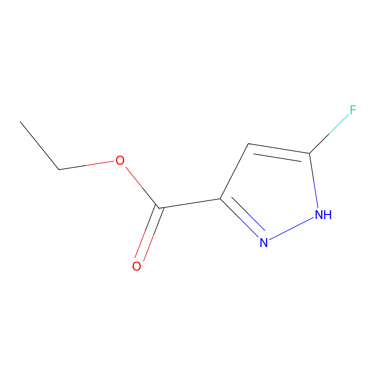 1H-Pyrazole-3-carboxylic acid, 5-fluoro-, ethyl ester molecular structure, CAS 1416371-96-4