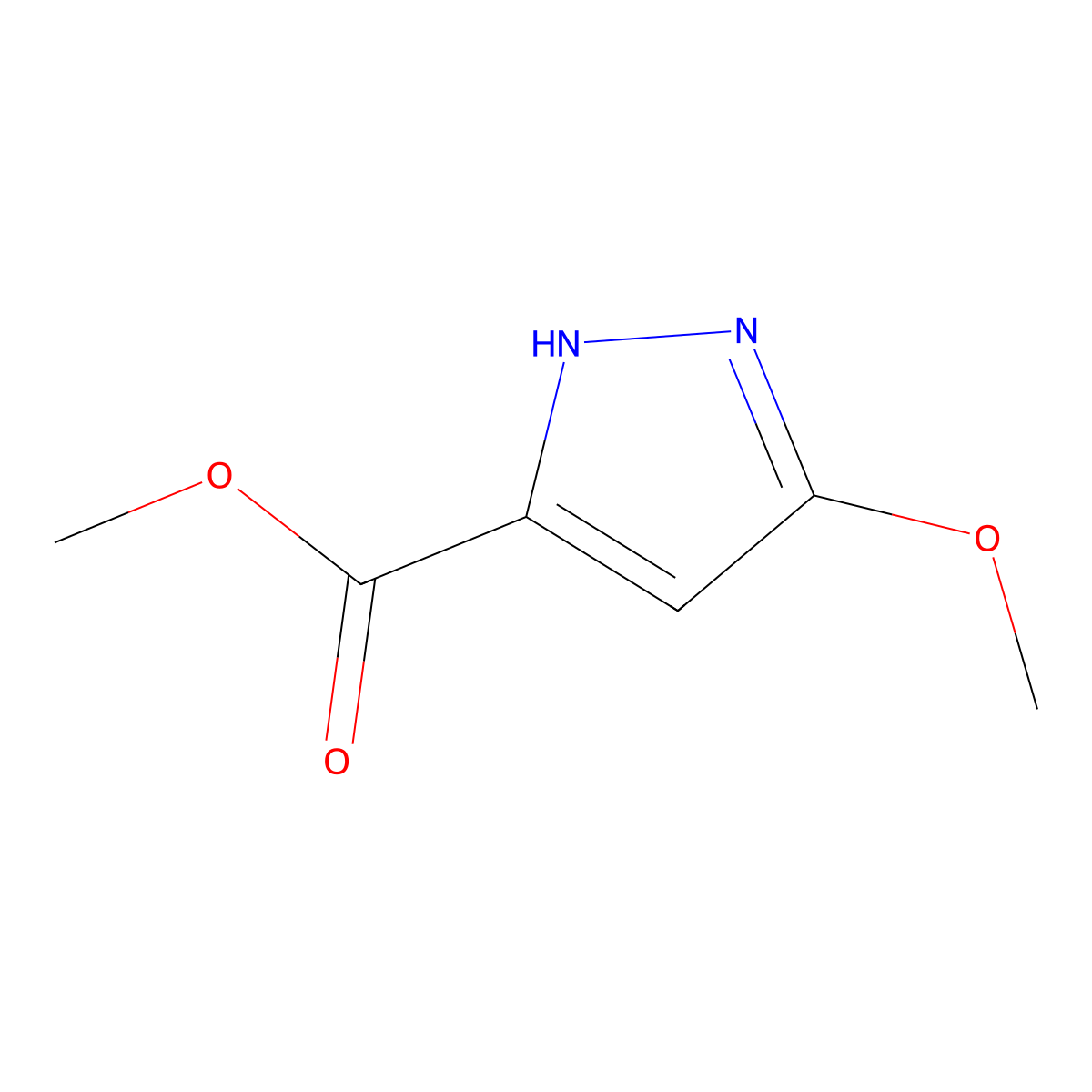 methyl 5-methoxy-1H-pyrazole-3-carboxylate molecular structure, CAS 1416371-99-7