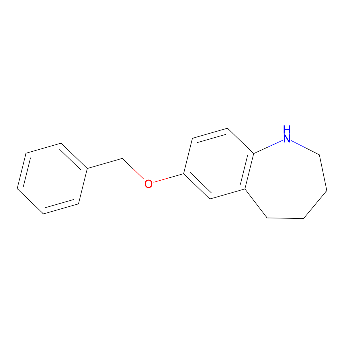 7-(benzyloxy)-2,3,4,5-tetrahydro-1H-benzo[b]azepine molecular structure, CAS 1416372-08-1