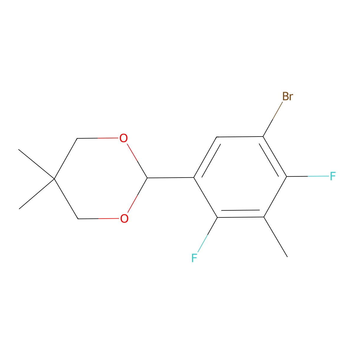 2-(5-Bromo-2,4-difluoro-3-methylphenyl)-5,5-dimethyl-1,3-dioxane molecular structure, CAS 1416372-35-4