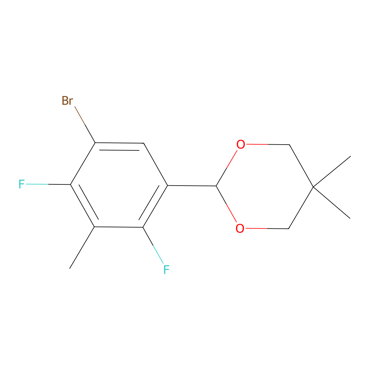 2-(5-Bromo-2,4-difluoro-3-methylphenyl)-5,5-dimethyl-1,3-dioxane molecular structure, CAS 1416372-35-4