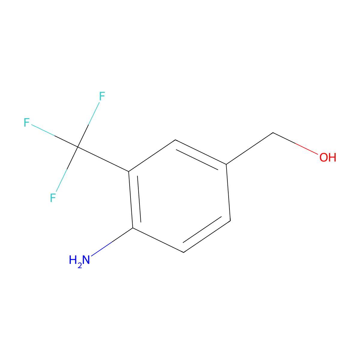 (4-Amino-3-(trifluoromethyl)phenyl)methanol molecular structure, CAS 1416372-95-6