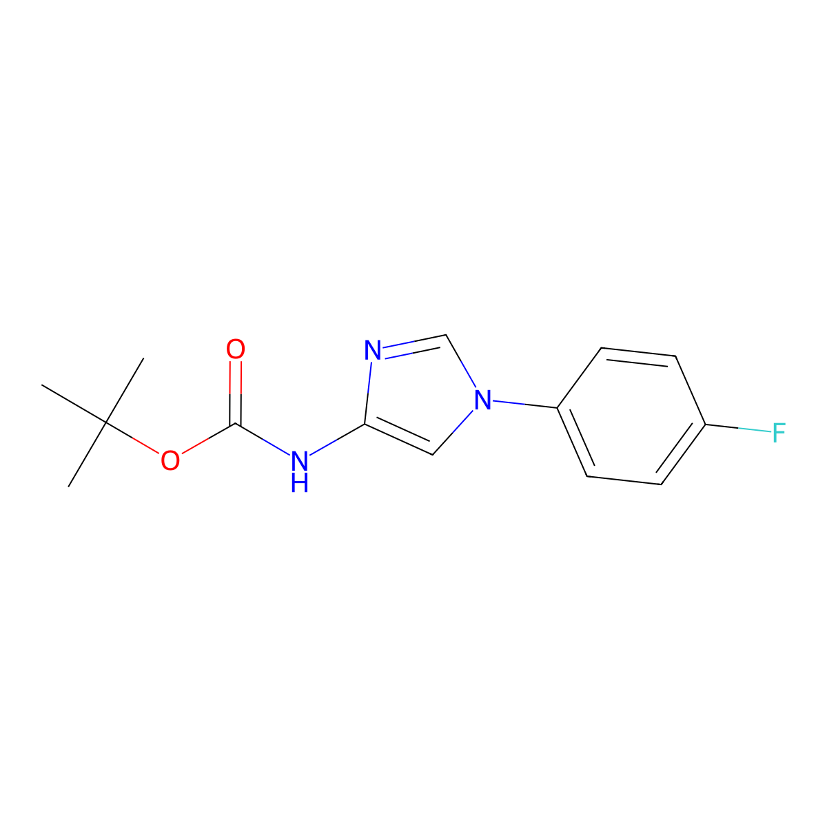 tert-Butyl (1-(4-fluorophenyl)-1H-imidazol-4-yl)carbamate molecular structure, CAS 1416373-44-8