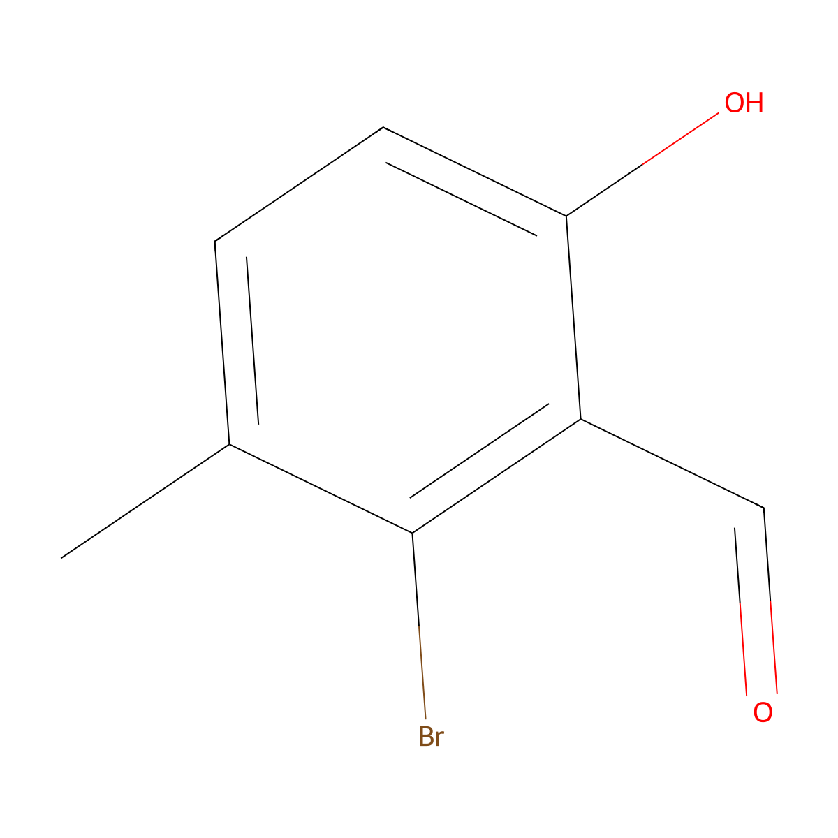 2-Bromo-6-hydroxy-3-methylbenzaldehyde molecular structure, CAS 1416373-67-5