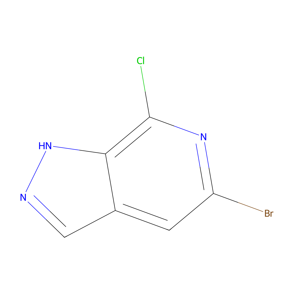 5-bromo-7-chloro-1H-pyrazolo[3,4-c]pyridine molecular structure, CAS 1416374-15-6
