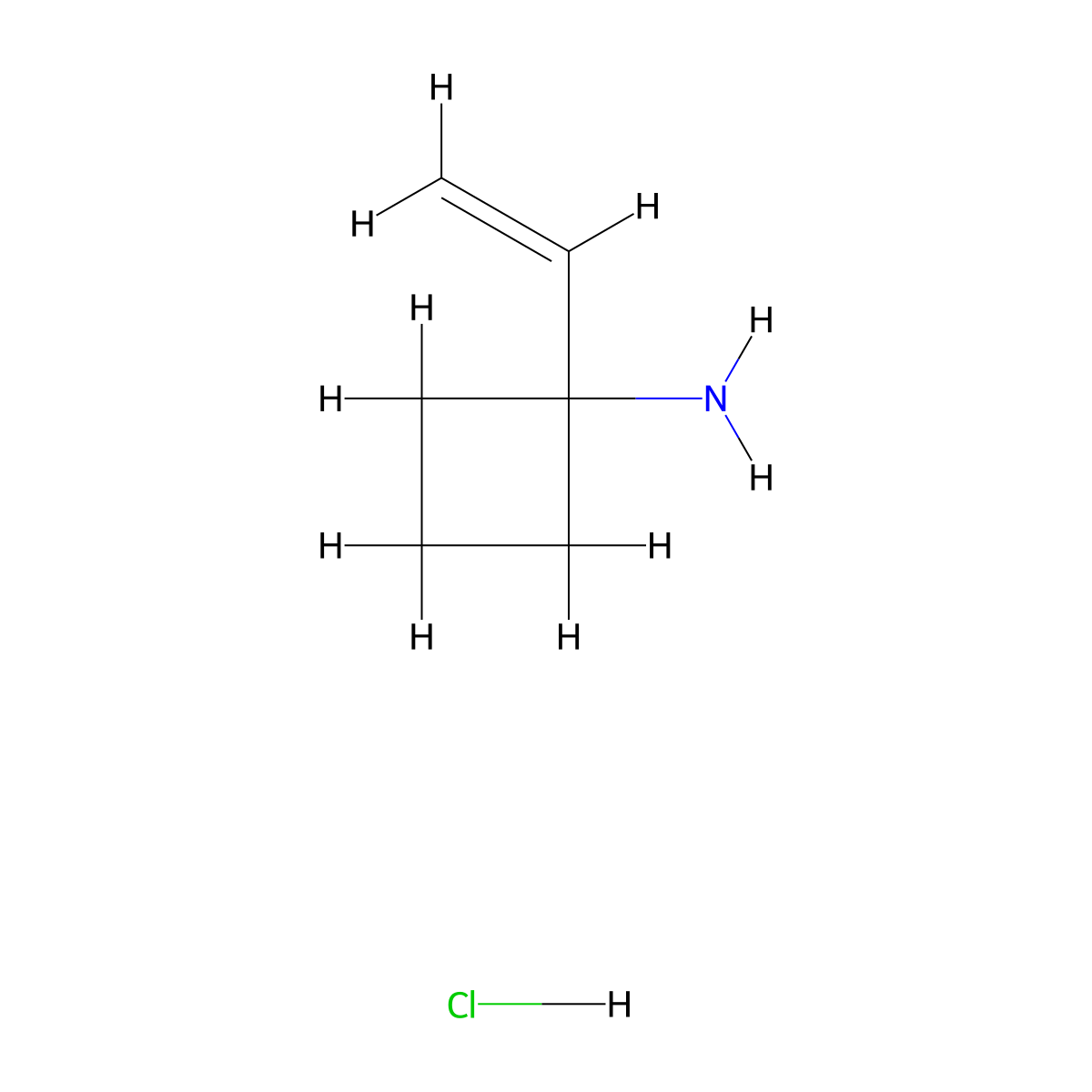 1-Ethenylcyclobutan-1-amine hydrochloride molecular structure, CAS 1416374-23-6