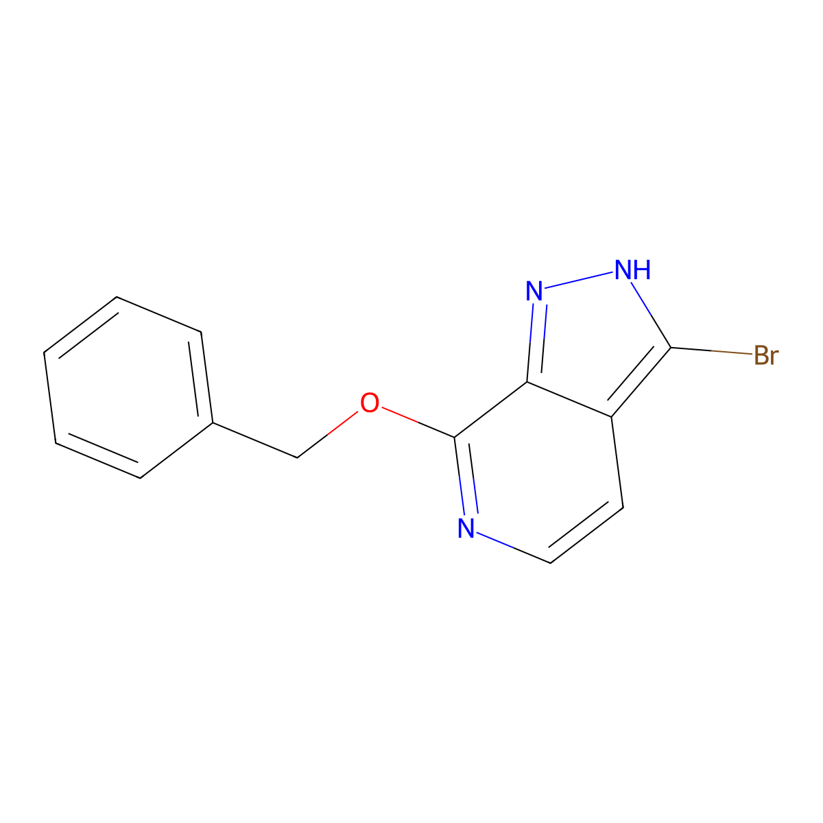 7-(benzyloxy)-3-bromo-1H-pyrazolo[3,4-c]pyridine molecular structure, CAS 1416374-46-3