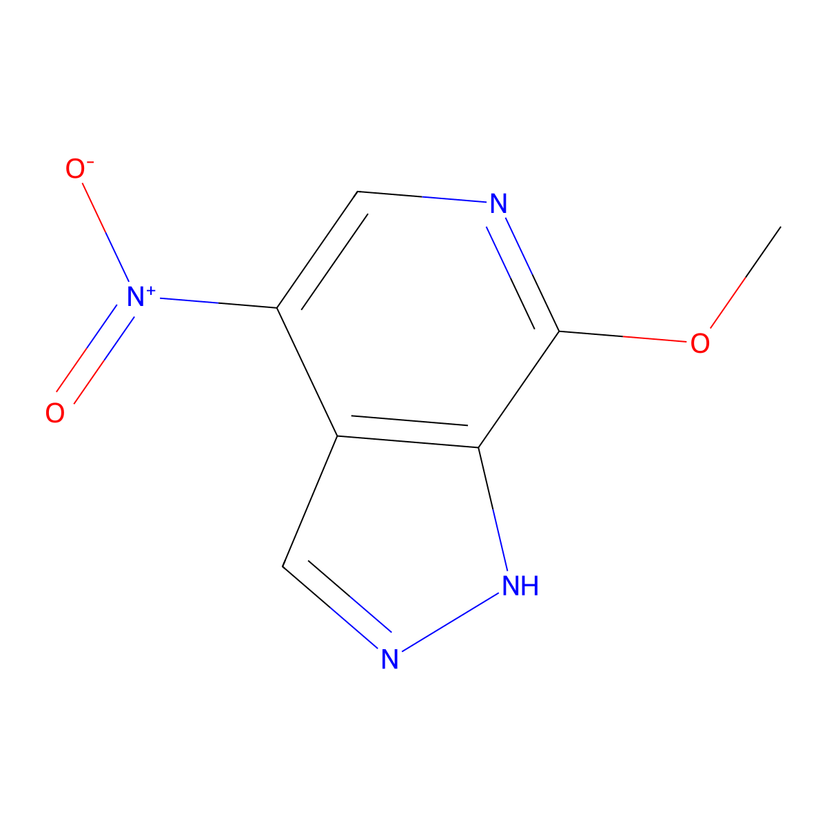 7-methoxy-4-nitro-1H-pyrazolo[3,4-c]pyridine molecular structure, CAS 1416374-56-5