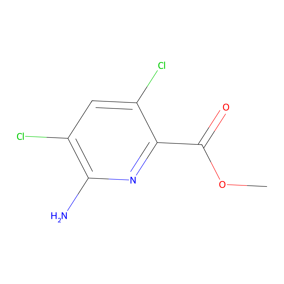 Methyl 6-amino-3,5-dichloropicolinate molecular structure, CAS 1416374-91-8