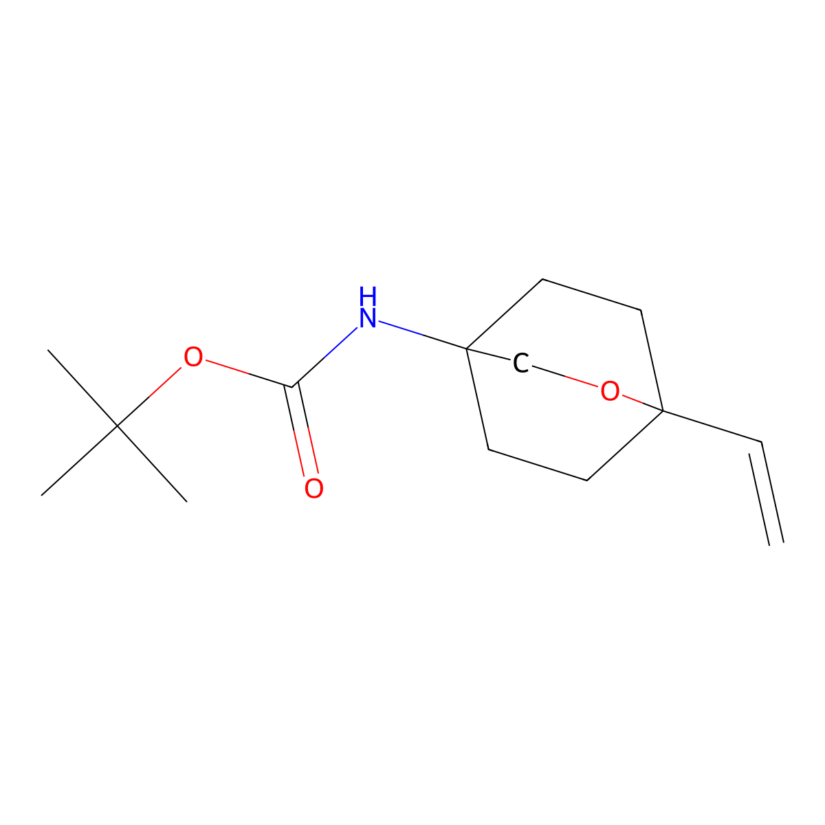 tert-Butyl (1-vinyl-2-oxabicyclo[2.2.2]octan-4-yl)carbamate molecular structure, CAS 1416374-98-5