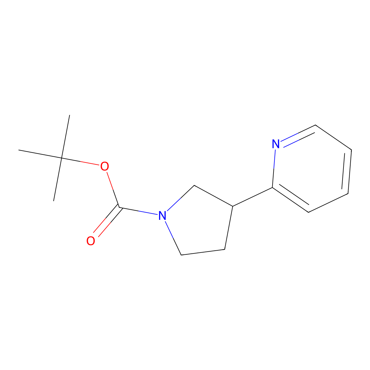 Tert-butyl 3-(pyridin-2-yl)pyrrolidine-1-carboxylate molecular structure, CAS 1416375-02-4