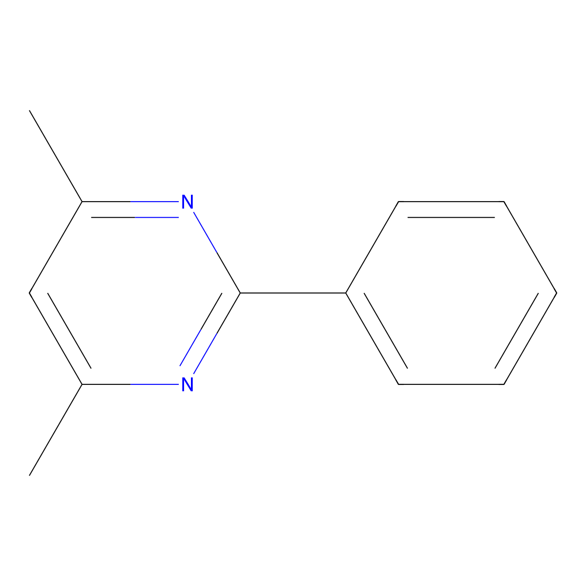 4,6-Dimethyl-2-phenylpyrimidine molecular structure, CAS 14164-34-2