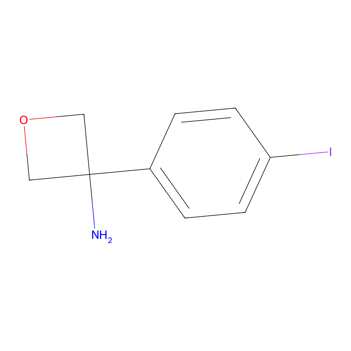 3-(4-Iodophenyl)oxetan-3-amine molecular structure, CAS 1416401-99-4