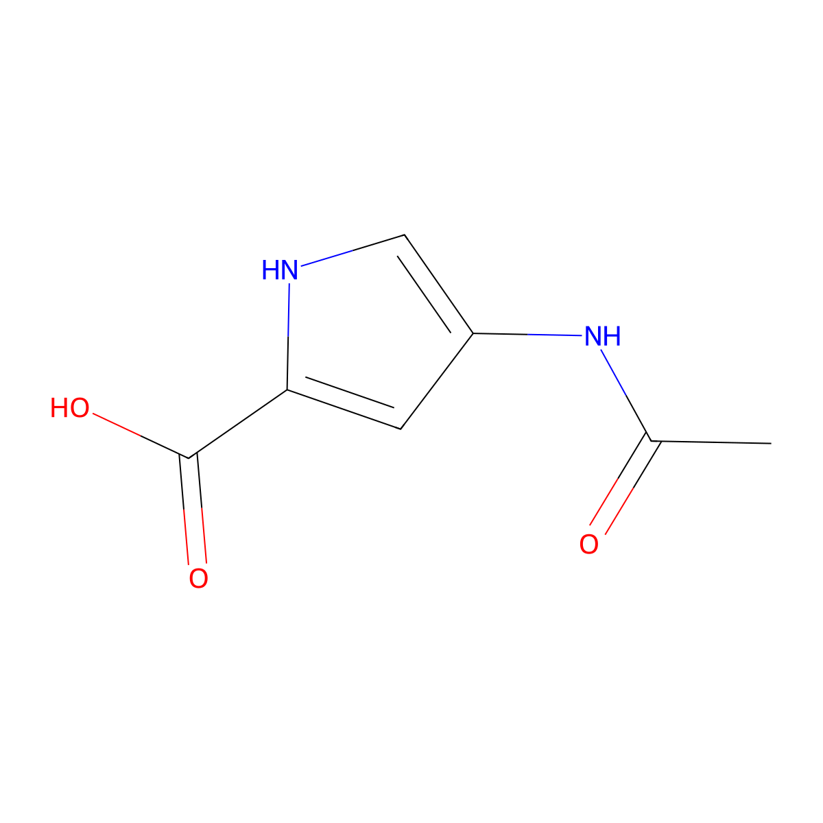 4-Acetamido-1H-pyrrole-2-carboxylic acid molecular structure, CAS 1416404-59-5