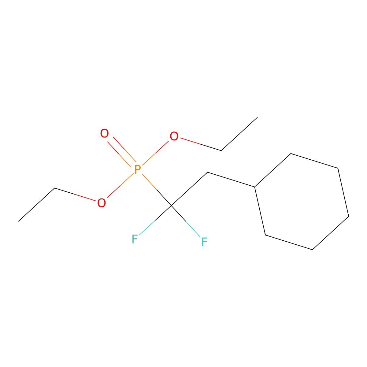 (2-Diethoxyphosphoryl-2,2-difluoroethyl)cyclohexane molecular structure, CAS 141642-62-8