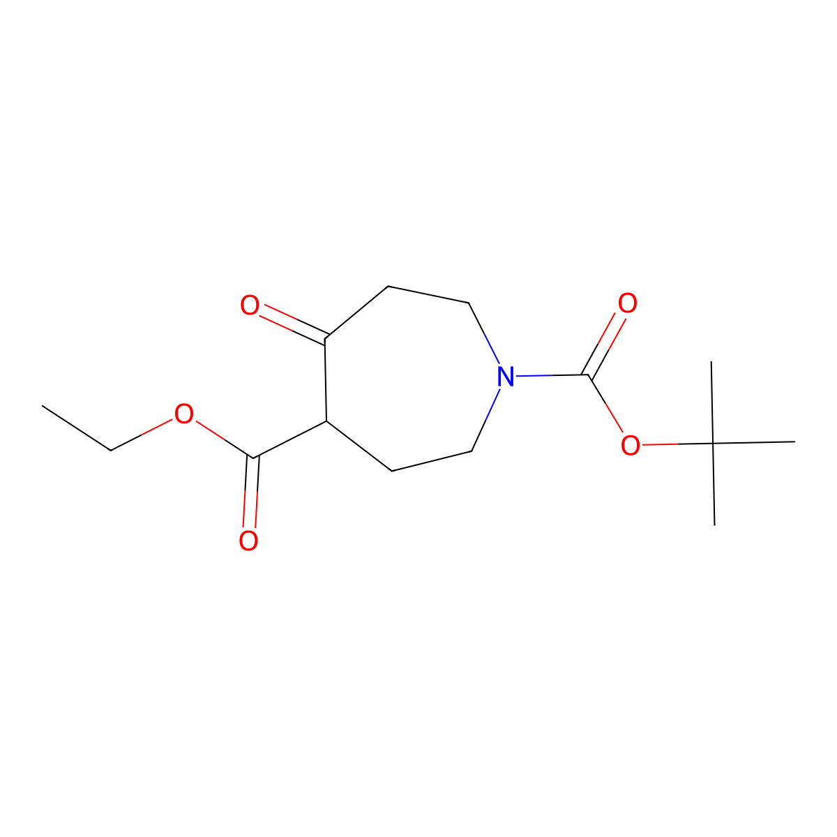 1-tert-Butyl 4-ethyl 5-oxoazepane-1,4-dicarboxylate molecular structure, CAS 141642-82-2