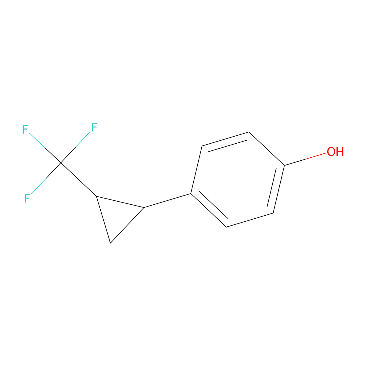 4-[(1R,2R)-2-(trifluoromethyl)cyclopropyl]phenol molecular structure, CAS 1416432-54-6