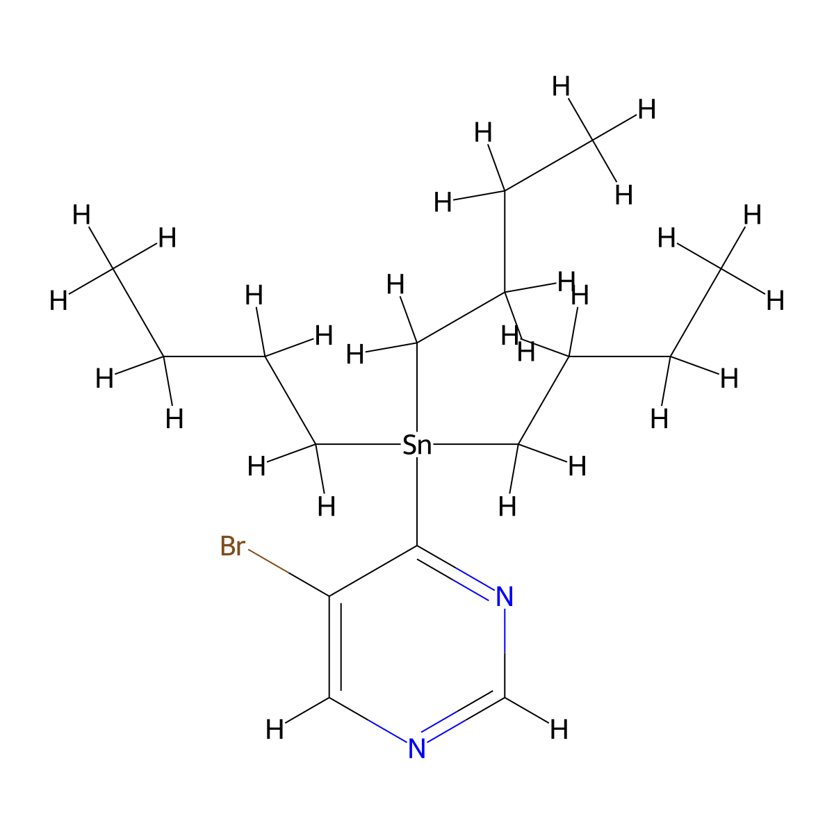 5-Bromo-4-(tributylstannyl)pyrimidine molecular structure, CAS 1416437-21-2