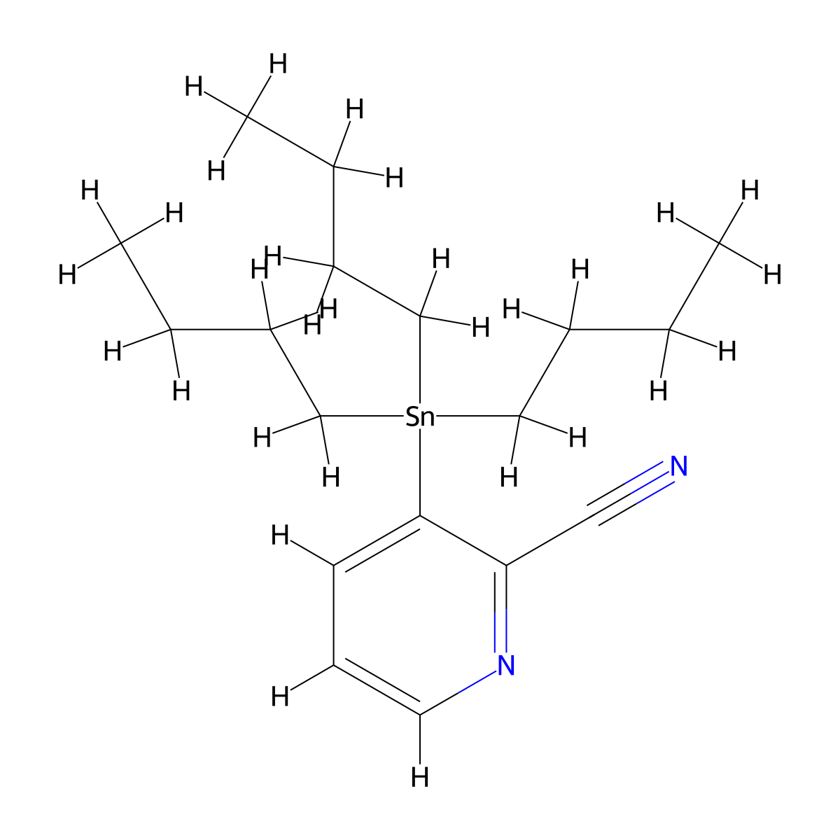 3-(Tributylstannyl)-2-pyridinecarbonitrile molecular structure, CAS 1416437-24-5