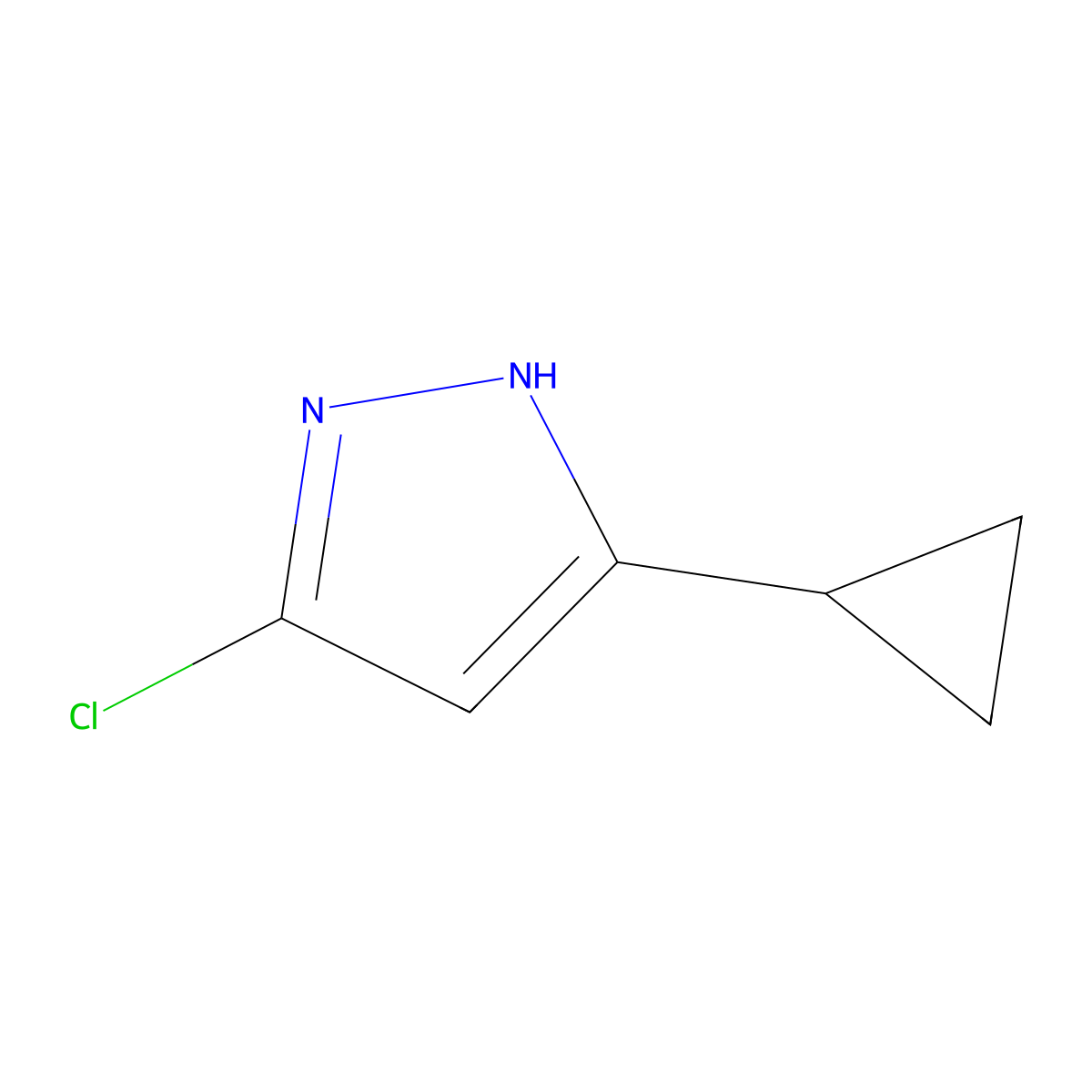 3-chloro-5-cyclopropyl-1H-pyrazole molecular structure, CAS 1416437-25-6