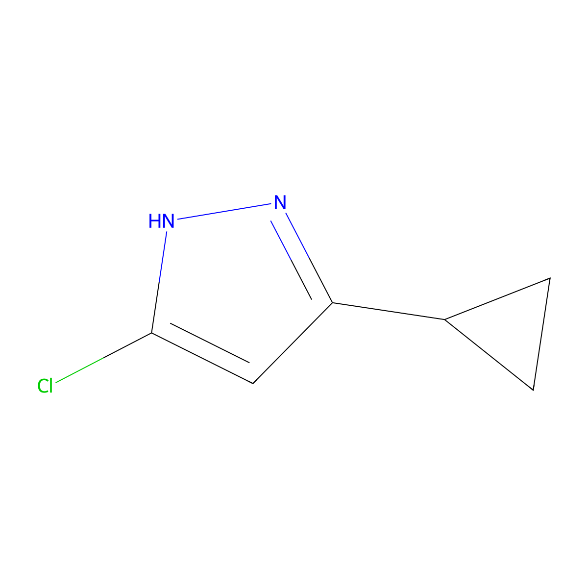 3-chloro-5-cyclopropyl-1H-pyrazole molecular structure, CAS 1416437-25-6
