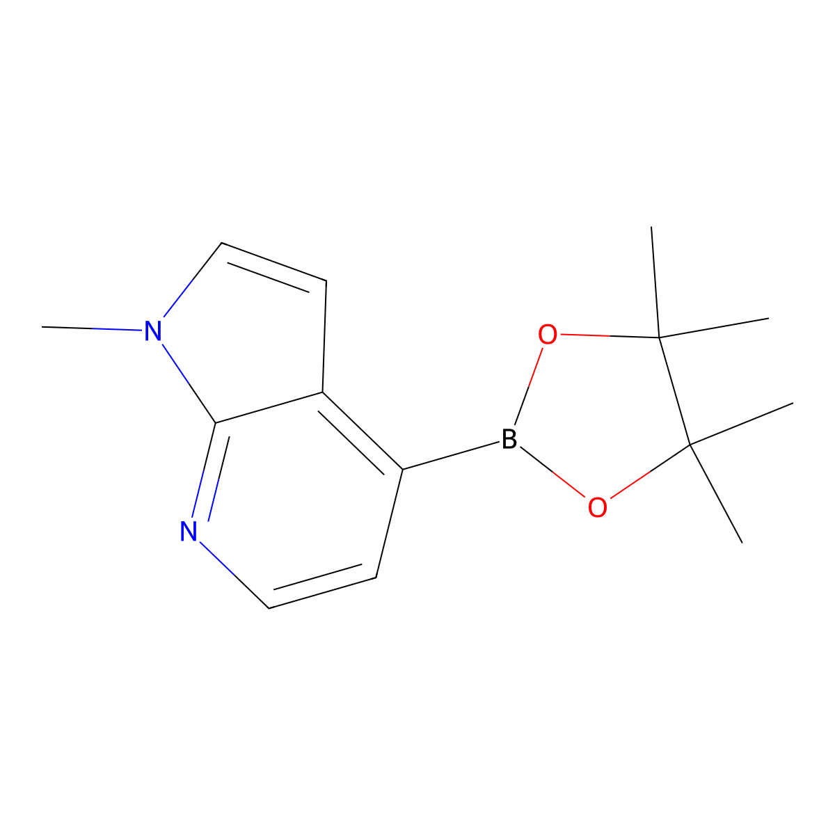 1-methyl-4-(tetramethyl-1,3,2-dioxaborolan-2-yl)-1H-pyrrolo[2,3-b]pyridine molecular structure, CAS 1416437-26-7