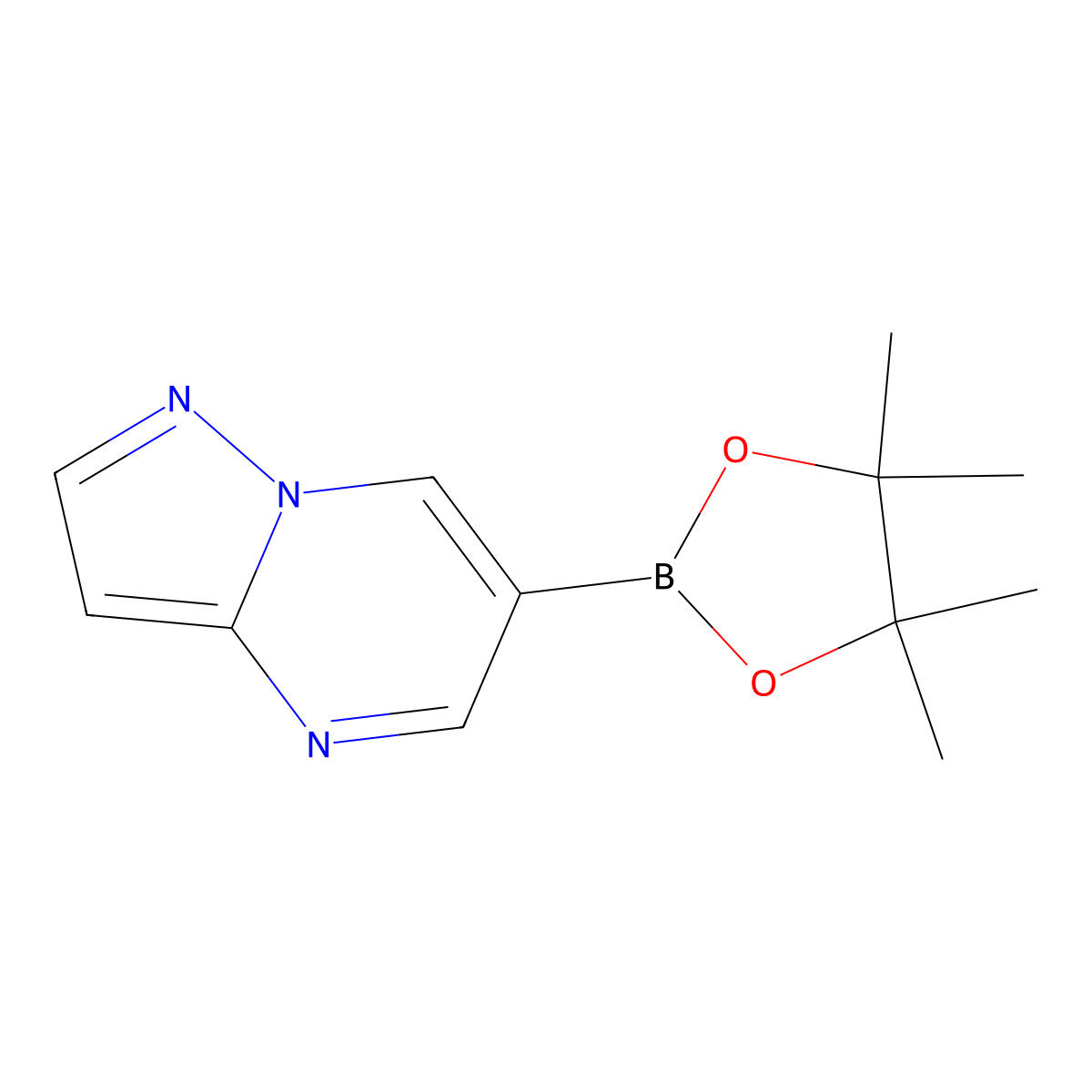 6-(Tetramethyl-1,3,2-dioxaborolan-2-yl)pyrazolo[1,5-a]pyrimidine molecular structure, CAS 1416437-27-8