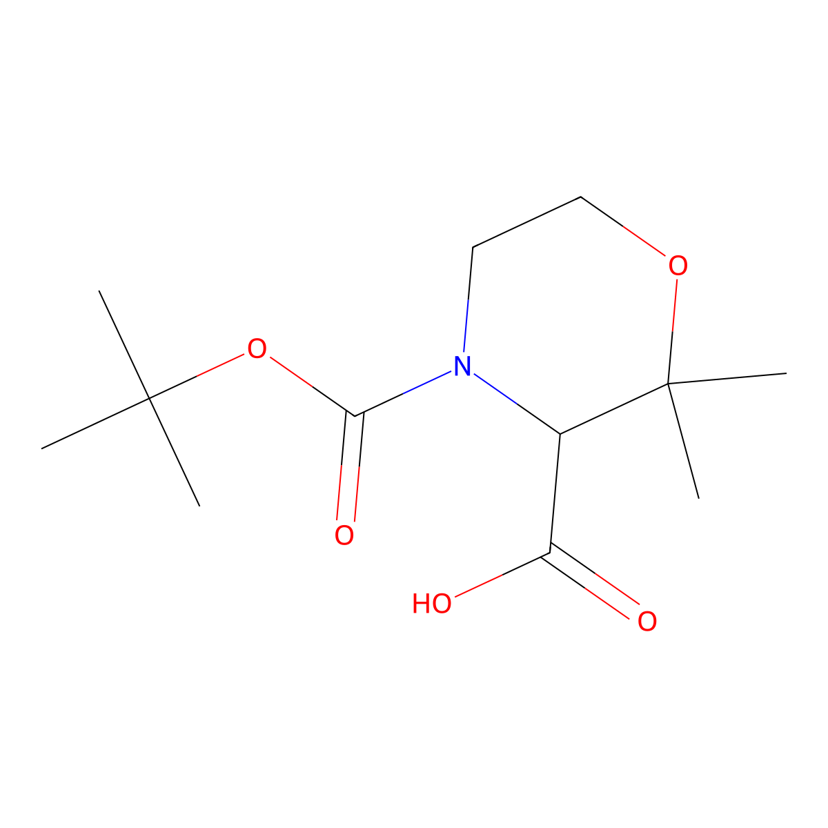4-(Tert-butoxycarbonyl)-2,2-dimethylmorpholine-3-carboxylic acid molecular structure, CAS 1416437-93-8