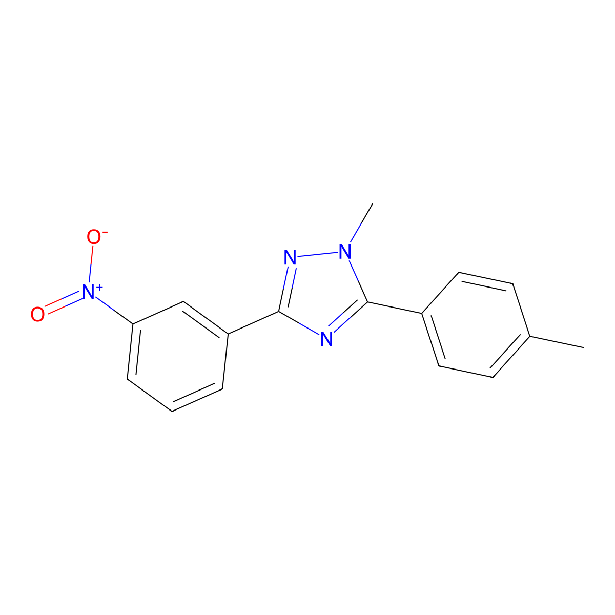 1-Methyl-3-(3-nitrophenyl)-5-(P-tolyl)-1H-1,2,4-triazole molecular structure, CAS 1416438-37-3