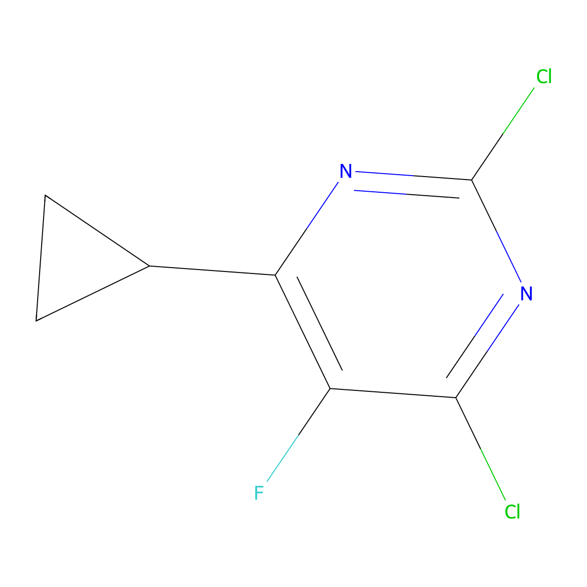 2,4-Dichloro-6-cyclopropyl-5-fluoropyrimidine molecular structure, CAS 1416438-39-5