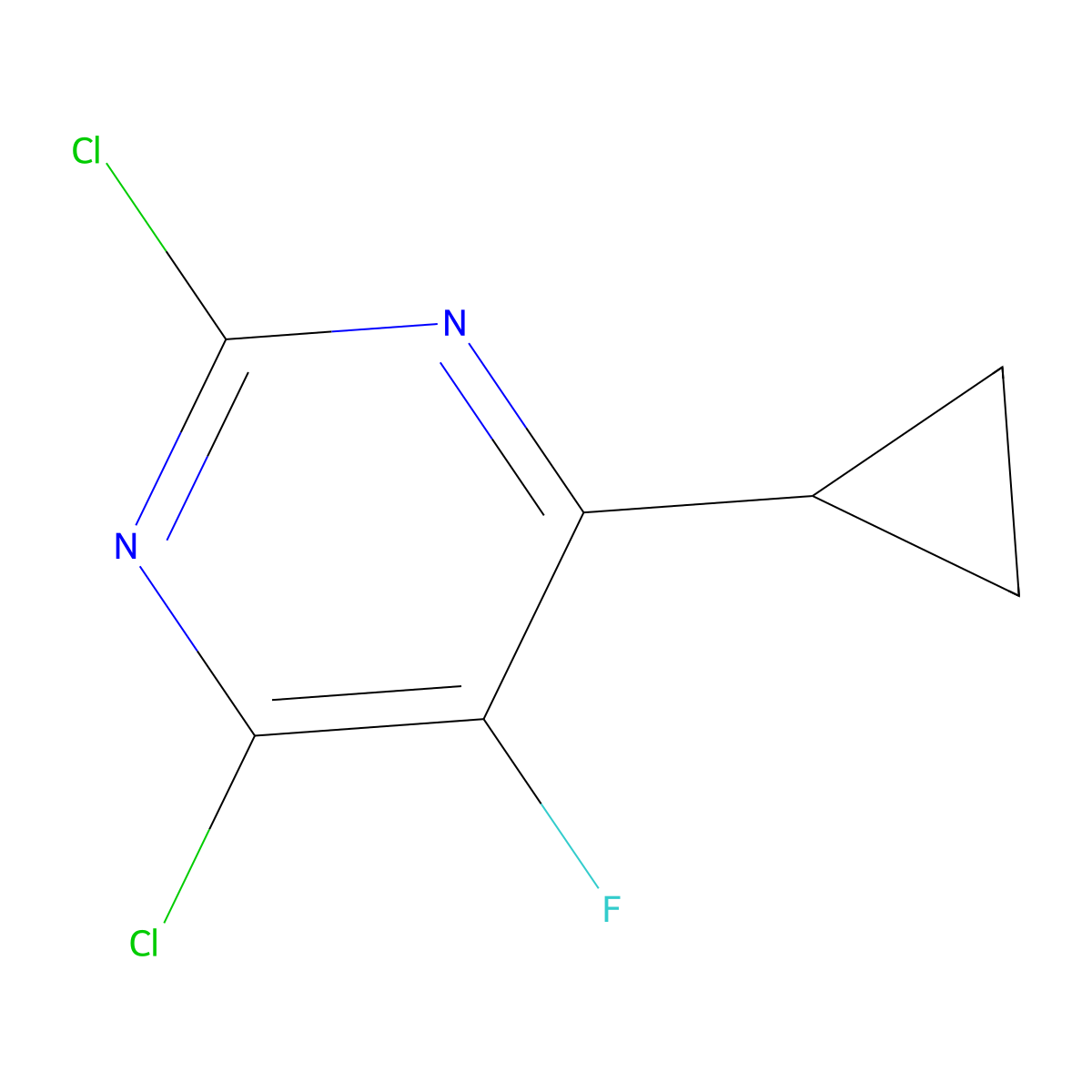 2,4-Dichloro-6-cyclopropyl-5-fluoropyrimidine molecular structure, CAS 1416438-39-5