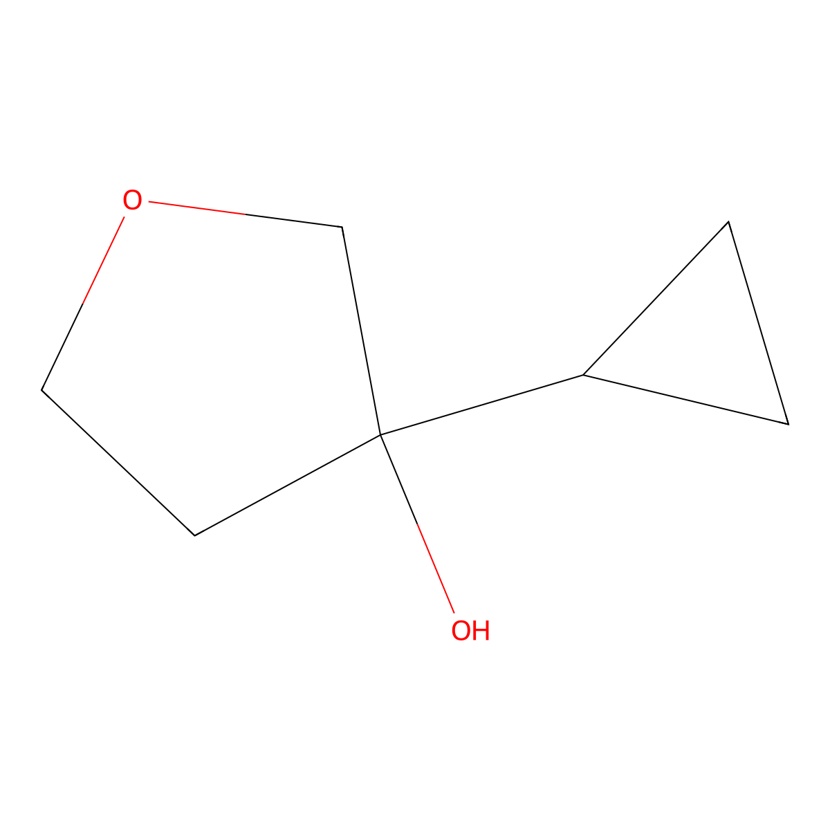 3-Cyclopropyltetrahydrofuran-3-OL molecular structure, CAS 1416438-43-1