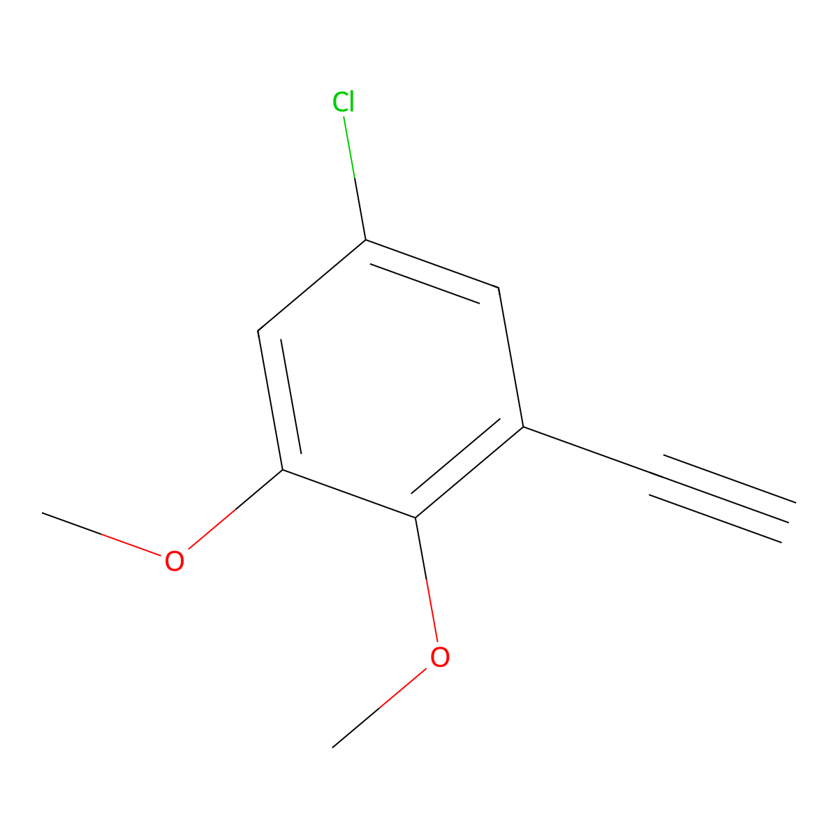 5-Chloro-1-ethynyl-2,3-dimethoxybenzene molecular structure, CAS 1416438-49-7