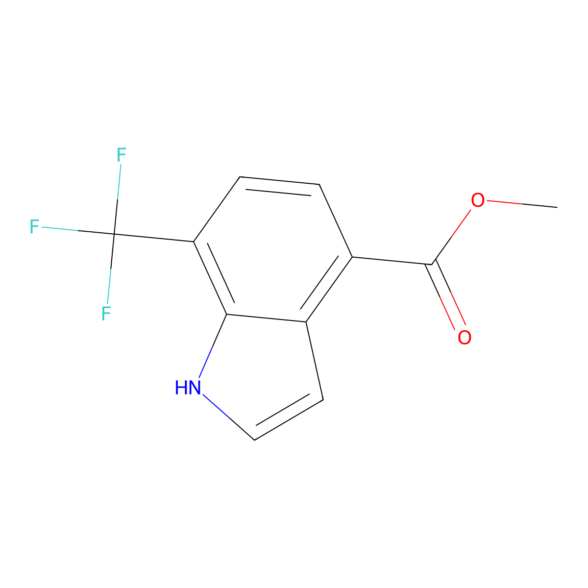 Methyl 7-(trifluoromethyl)-1H-indole-4-carboxylate molecular structure, CAS 1416438-70-4
