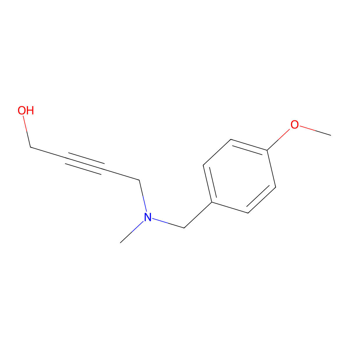 4-((4-Methoxybenzyl)(methyl)amino)but-2-YN-1-OL molecular structure, CAS 1416438-71-5
