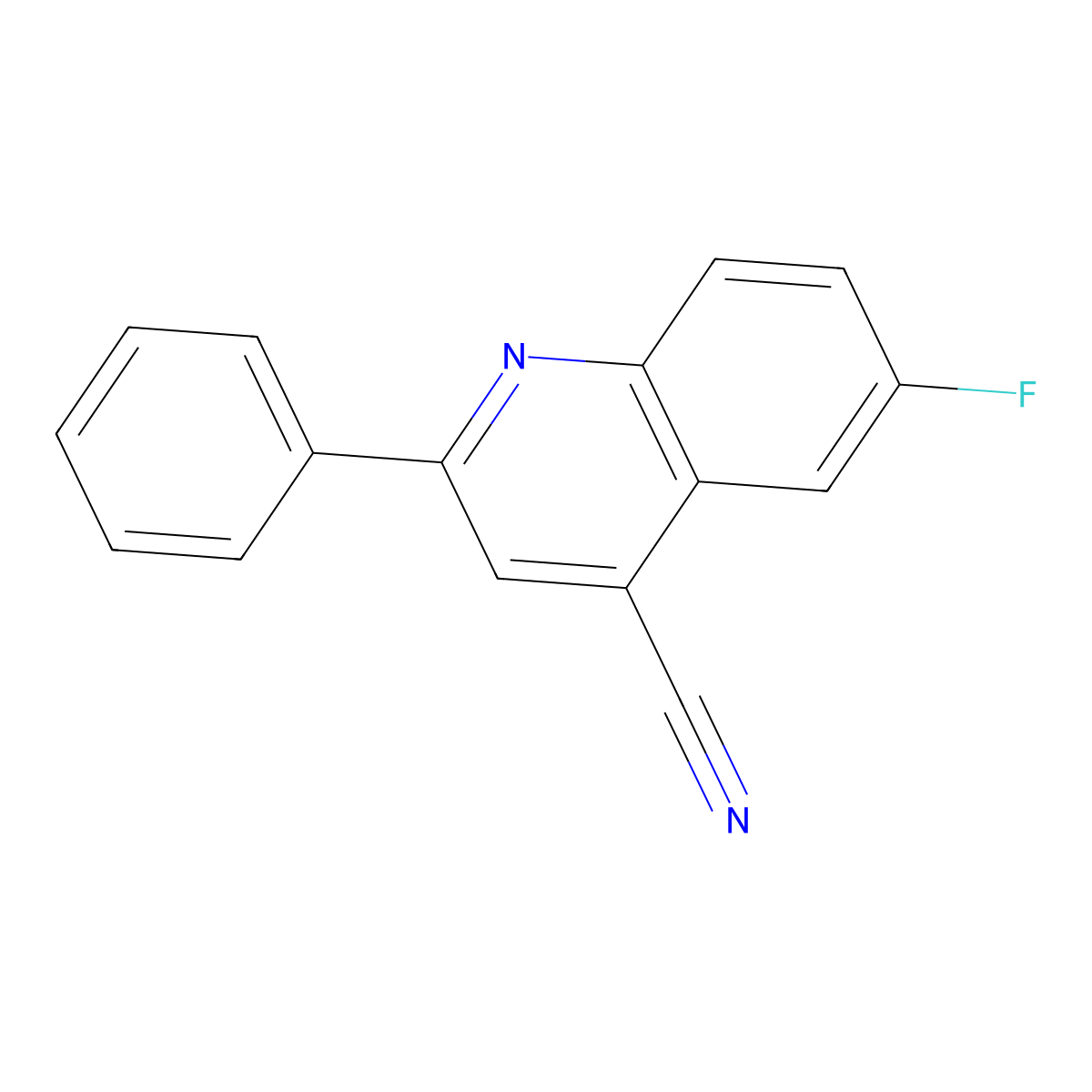 6-Fluoro-2-phenylquinoline-4-carbonitrile molecular structure, CAS 1416438-82-8