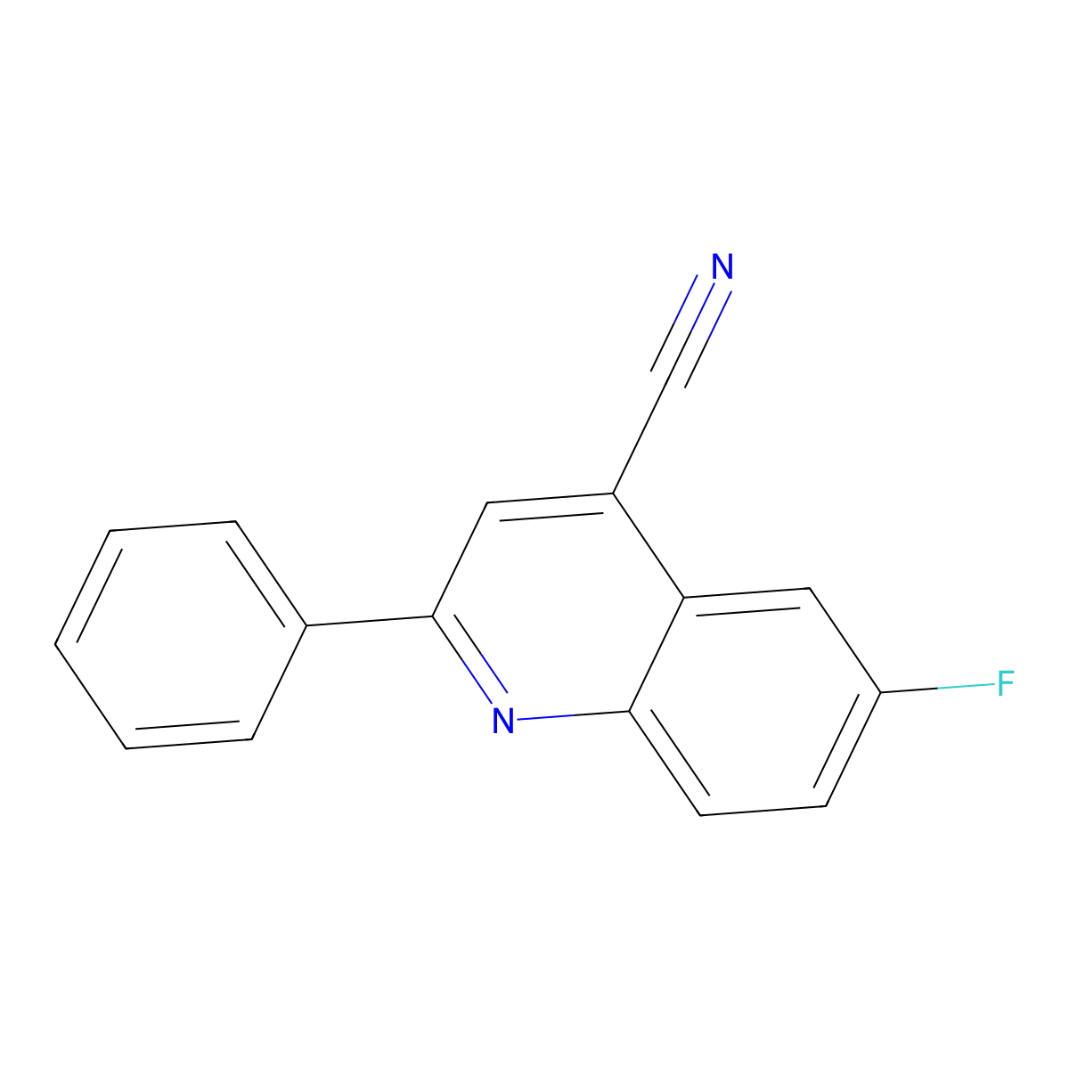 6-Fluoro-2-phenylquinoline-4-carbonitrile molecular structure, CAS 1416438-82-8