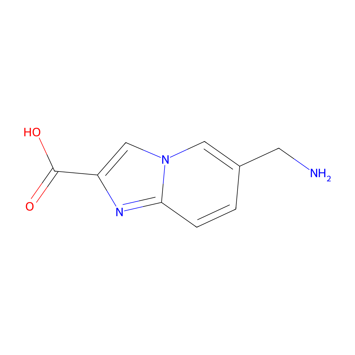 6-(Aminomethyl)imidazo[1,2-A]pyridine-2-carboxylic acid molecular structure, CAS 1416438-84-0