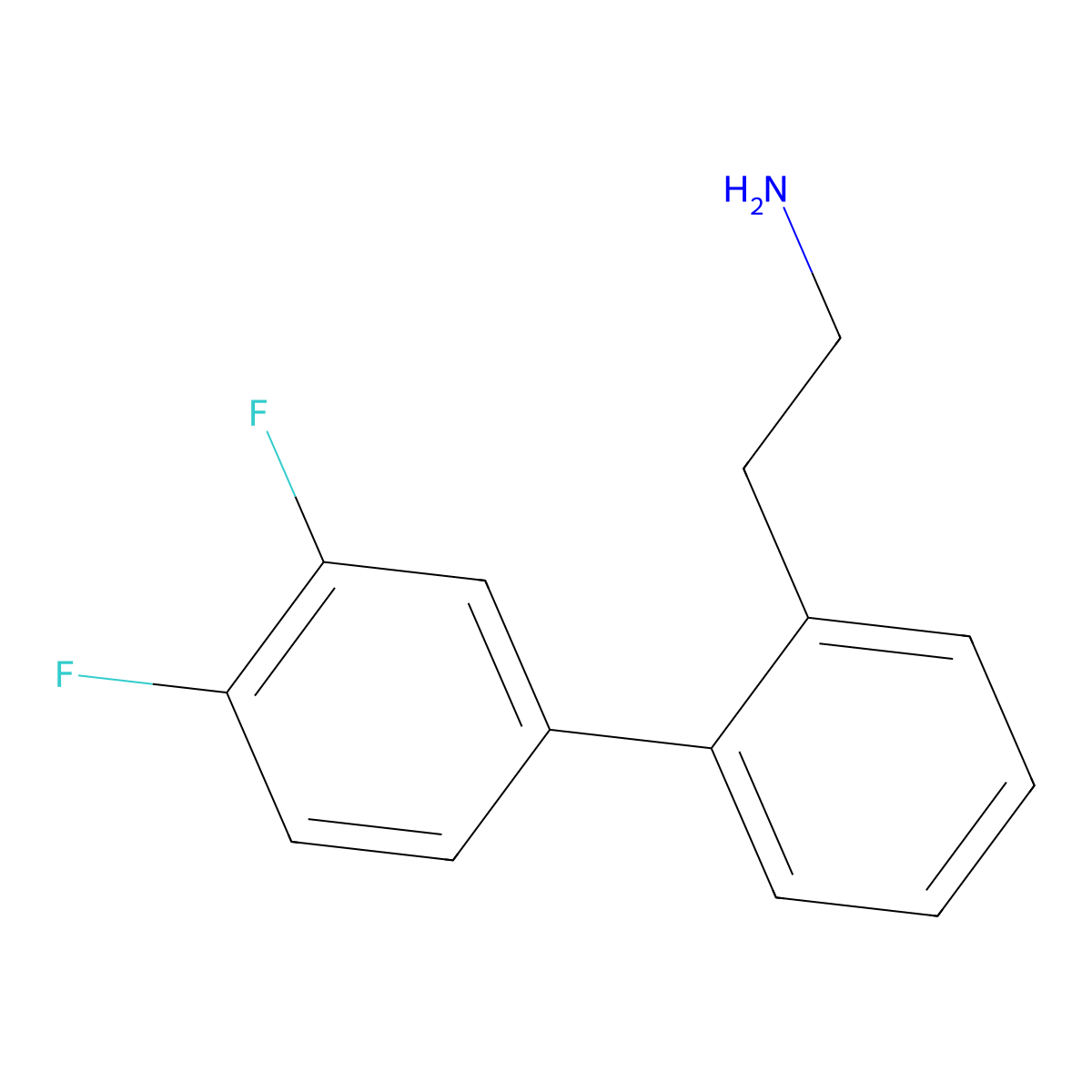2-(3',4'-Difluoro-[1,1'-biphenyl]-2-YL)ethanamine molecular structure, CAS 1416438-90-8