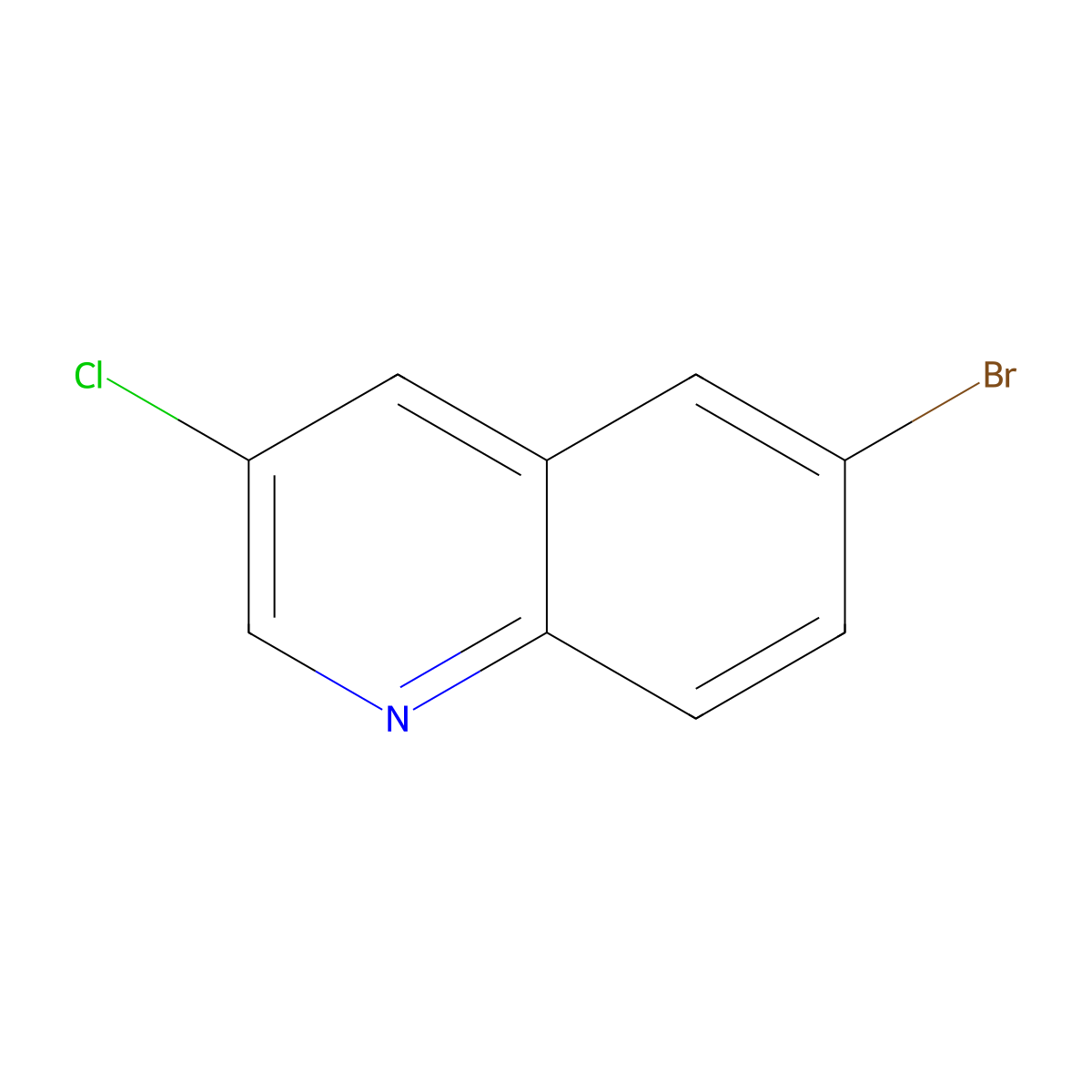 6-Bromo-3-chloroquinoline molecular structure, CAS 1416438-95-3