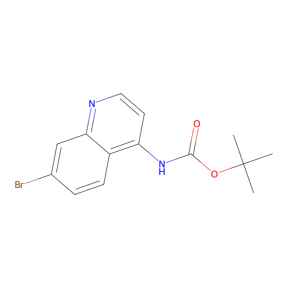 Tert-butyl 7-bromoquinolin-4-ylcarbamate molecular structure, CAS 1416438-99-7