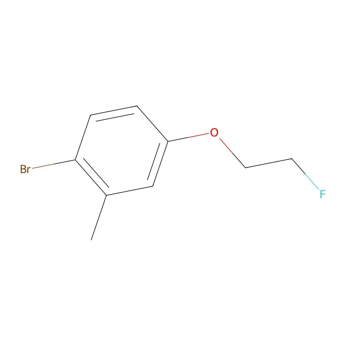 1-Bromo-4-(2-fluoroethoxy)-2-methylbenzene molecular structure, CAS 1416439-01-4