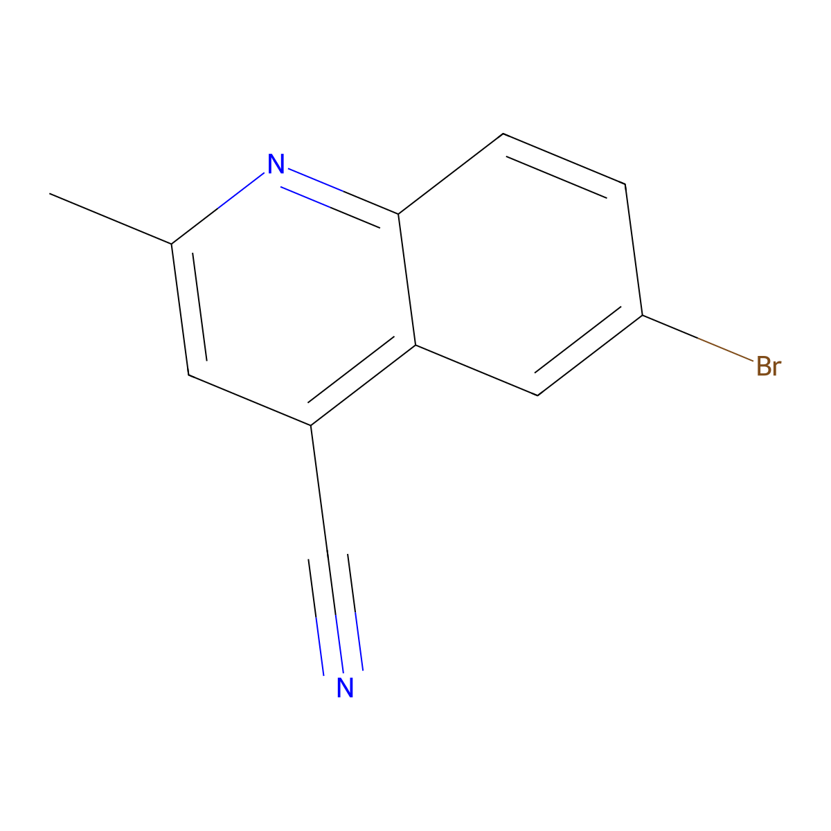 6-Bromo-2-methylquinoline-4-carbonitrile molecular structure, CAS 1416439-30-9