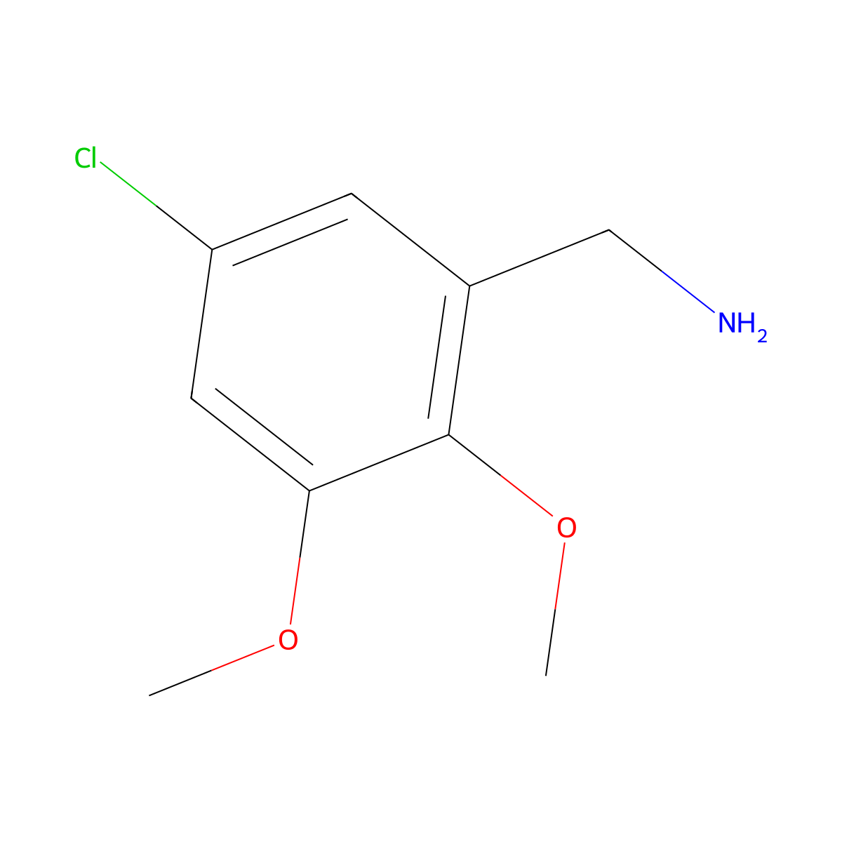 (5-Chloro-2,3-dimethoxyphenyl)methanamine molecular structure, CAS 1416439-40-1