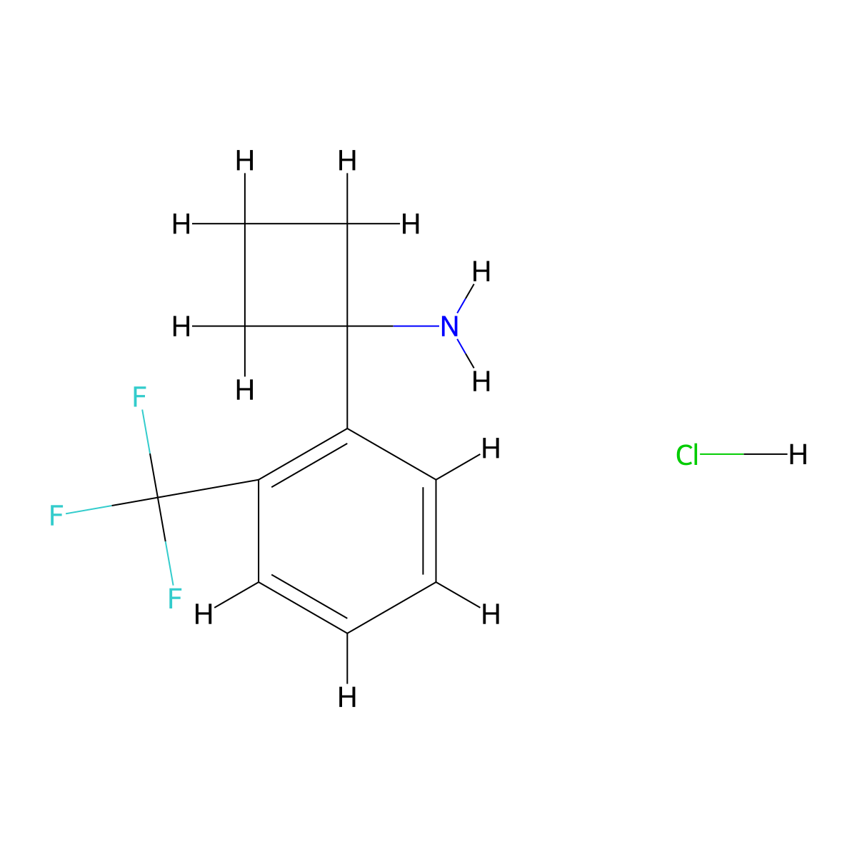 1-[2-(Trifluoromethyl)phenyl]cyclobutan-1-amine hydrochloride molecular structure, CAS 1416439-44-5
