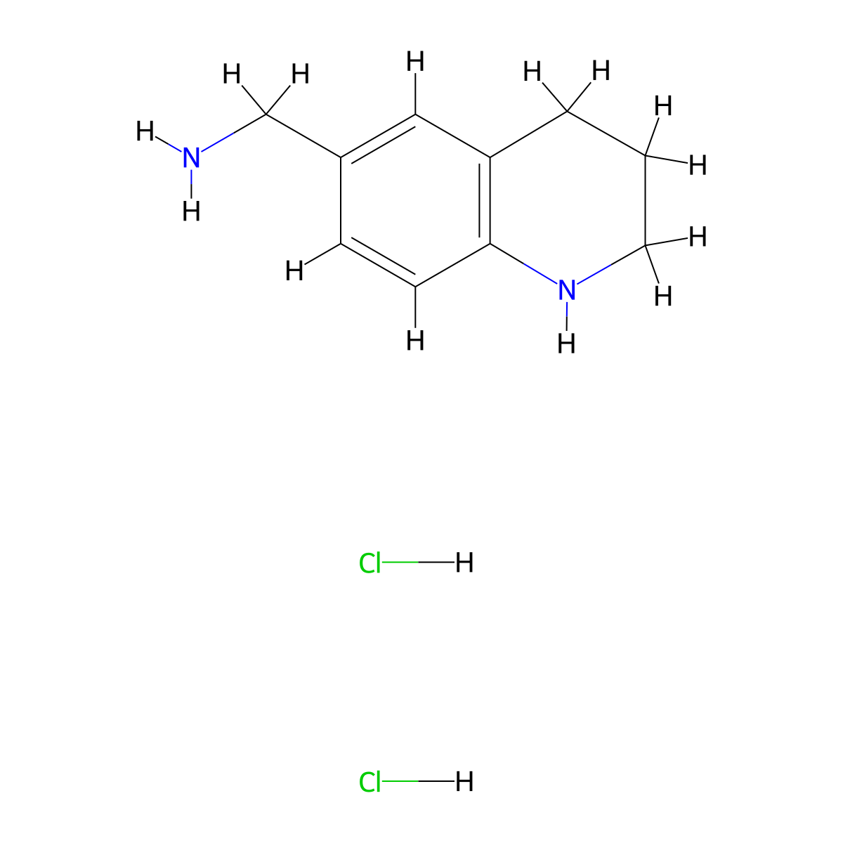 (1,2,3,4-Tetrahydroquinolin-6-yl)methanamine dihydrochloride molecular structure, CAS 1416439-54-7