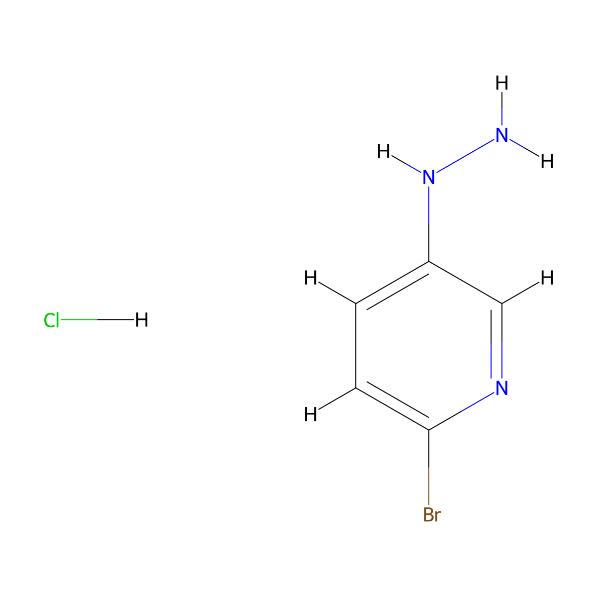2-Bromo-5-hydrazinylpyridine hydrochloride molecular structure, CAS 1416439-67-2