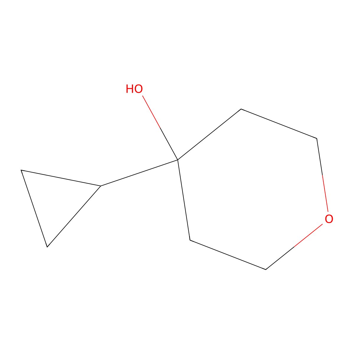 4-Cyclopropyltetrahydro-2H-pyran-4-OL molecular structure, CAS 1416439-69-4