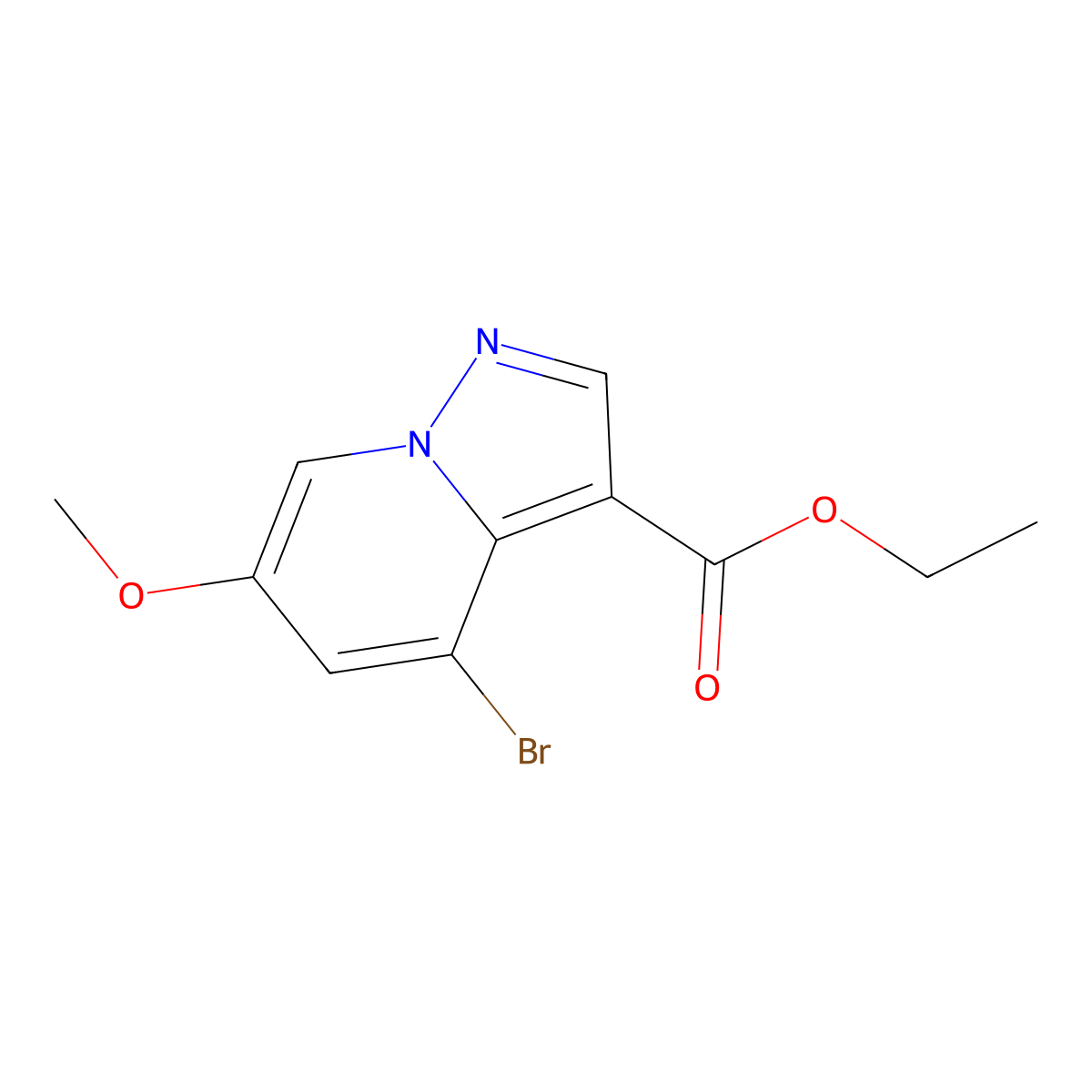 Ethyl 4-bromo-6-methoxypyrazolo[1,5-A]pyridine-3-carboxylate molecular structure, CAS 1416439-70-7
